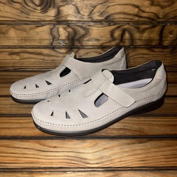 SAS Roamer Sage‎ Womens 11.5 Narrow Mary Jane Comfort Khaki Suede Leather NEW - Picture 4 of 9